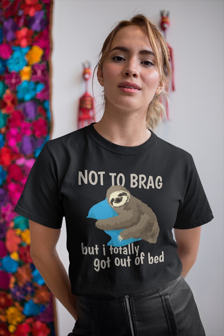 Cute Lazy Sloths Got Out Of Bed Funny Sloth Birthday T
